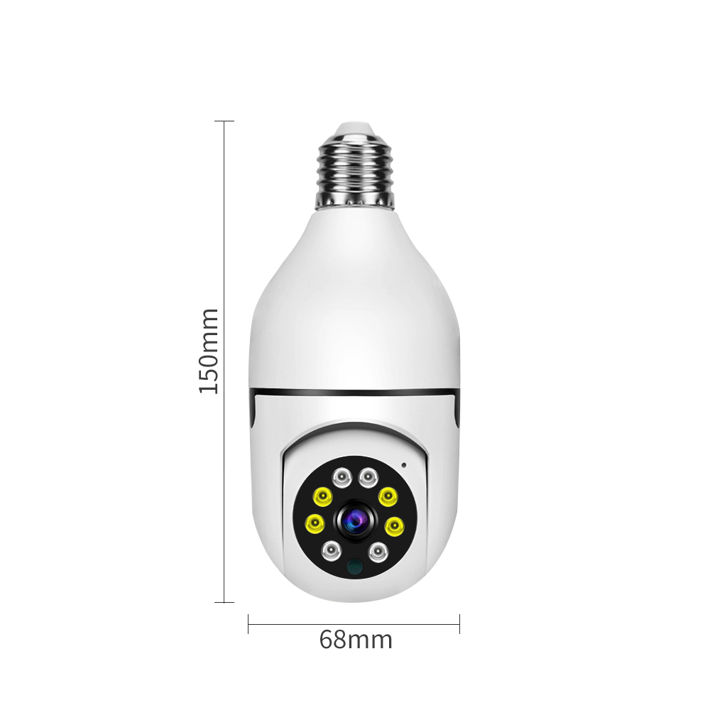 1080P 360-градусная панорамная CCTV WiFi IP-камера PTZ 2-мегапиксельная лампа Безопасная камера，ICSEE 400-мегапиксельная 3-мегапиксельная E27-патронная полноцветная