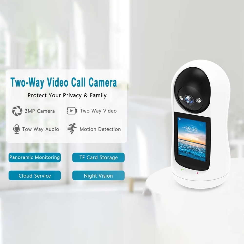 2025 Icsee 22025 Icsee 2MP WiFi-камера для наблюдения за младенцами с 2,8-дюймовым экраном, видеосвязью и домофоном. Интеллектуальная 2-мегапиксельная камера для безопасности младенцев.