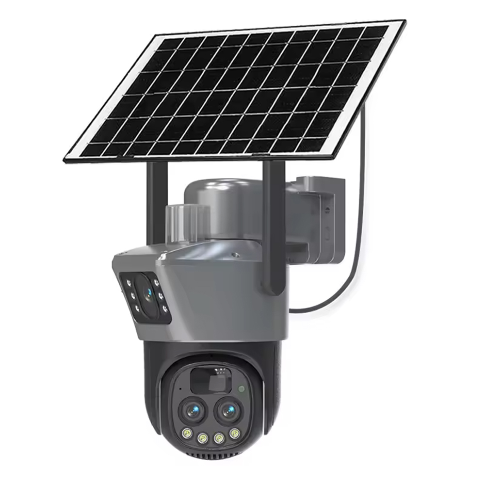 2K с двумя объективами и двумя экранами V380 Pro Приложение 8 Вт Панель 4G Солнечная камера с PIR-детектором Автоматическое отслеживание человека