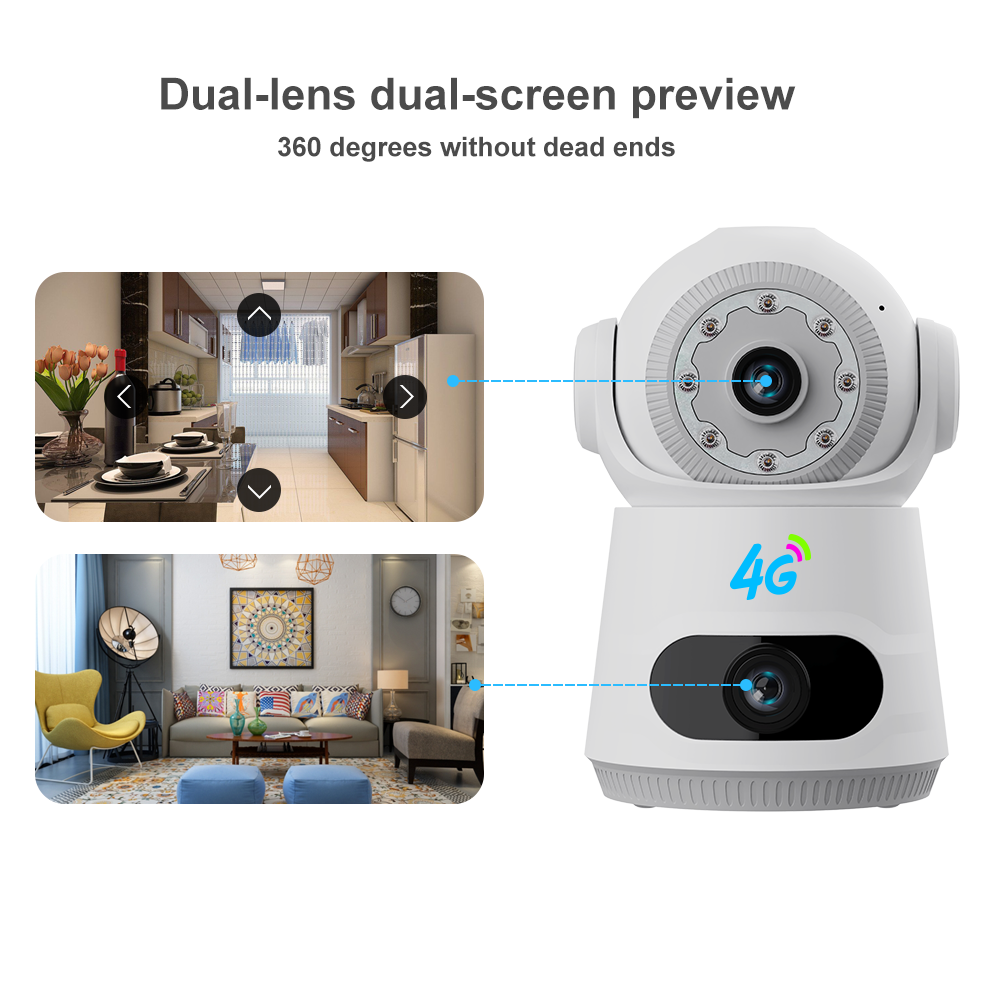 3-мегапиксельная 360-градусная панорамная широкоугольная камера с двойным объективом, отслеживанием движения, WiFi и облачным хранилищем (5)