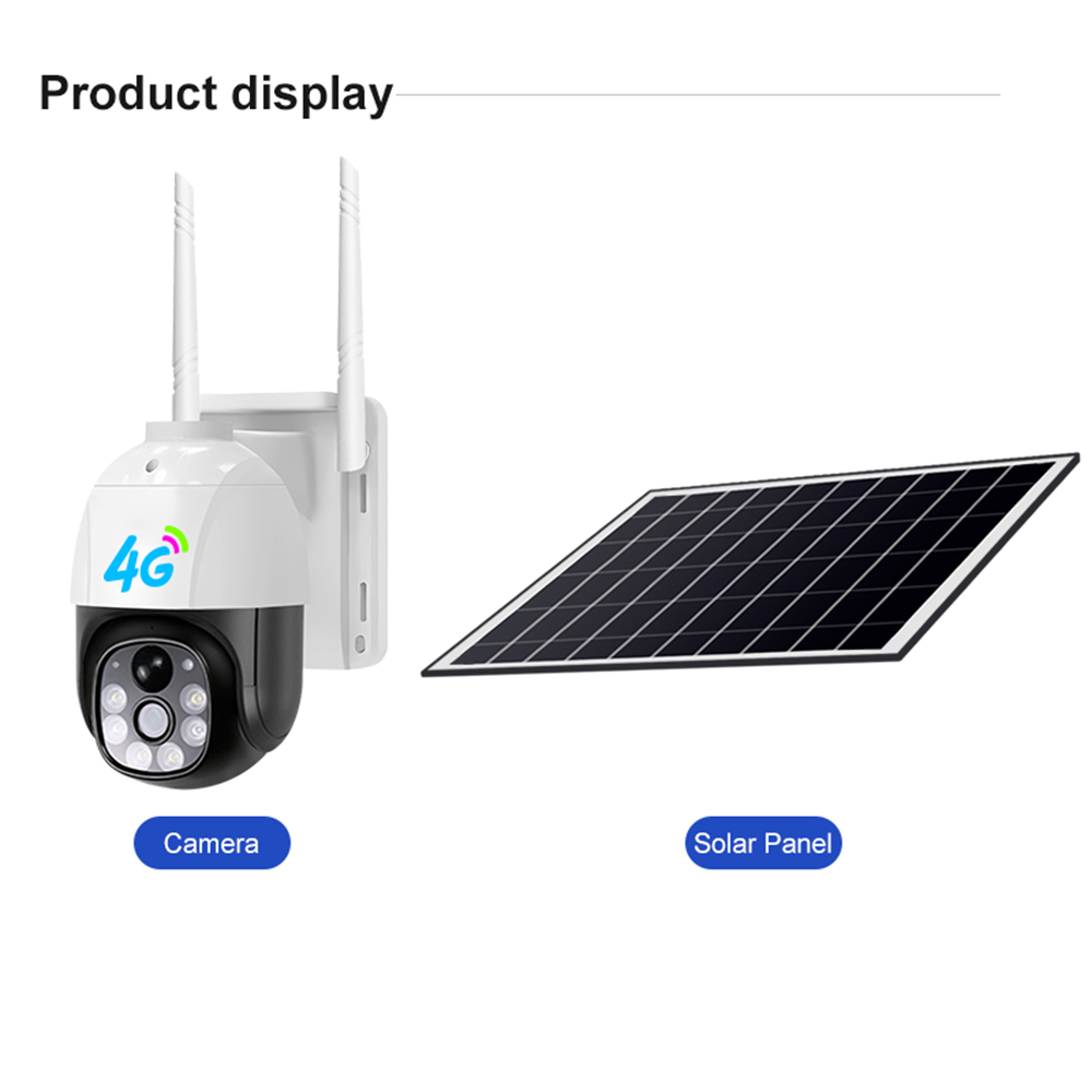 3MP V380 PTZ 4G солнечная камера 360 градусов поворот Наружная водонепроницаемая Обнаружение движения Батарея Аудио Солнечная камера WiFi