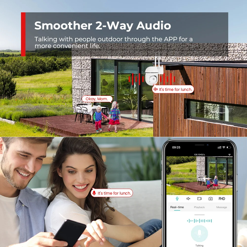 4-мегапиксельная WiFi-камера для панорамного наблюдения в помещении с функцией слежения за младенцами, 1080P, датчик сле (5)