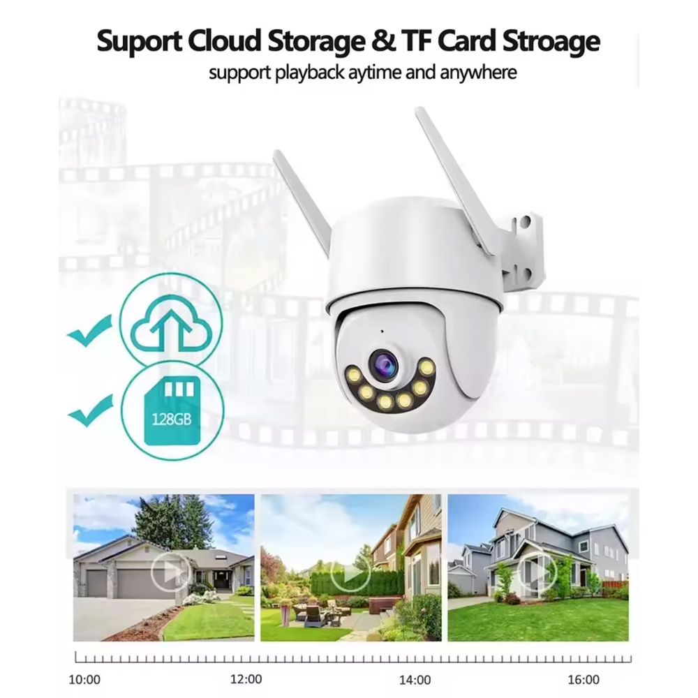 4-мегапиксельная 8-мегапиксельная веб-камера IP5MP беспроводная наружная двухсторонняя аудио купольная камера с автоматическим отслеживанием 1080P WIFI PTZ камера наблюдения