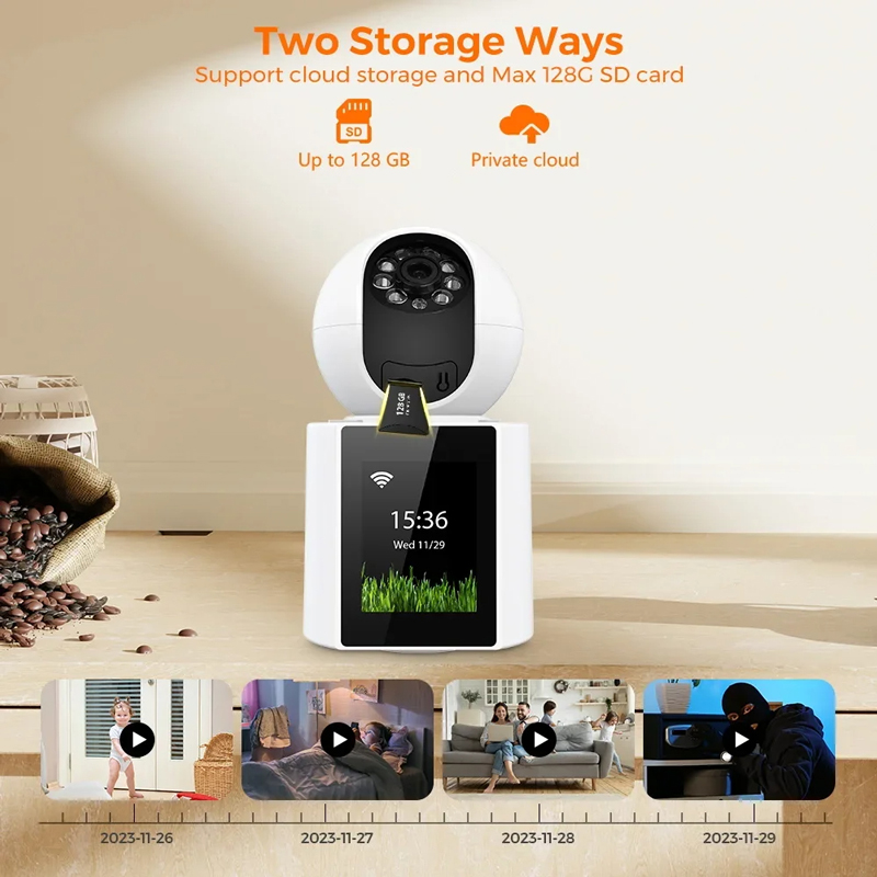 icsee 2mp wifi PTZ беспроводная внутренняя поворотно-наклонная камера с экраном: новый выбор для внутреннего наблюдения