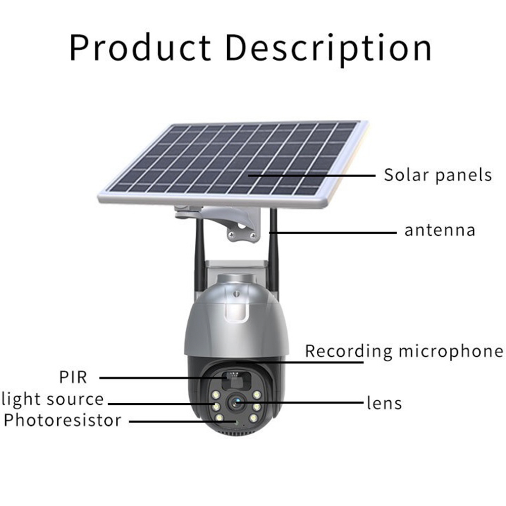 4G солнечная камера безопасности с 360-градусным поворотом и двойной линзой V380pro 6MP солнечная CCTV для улицы