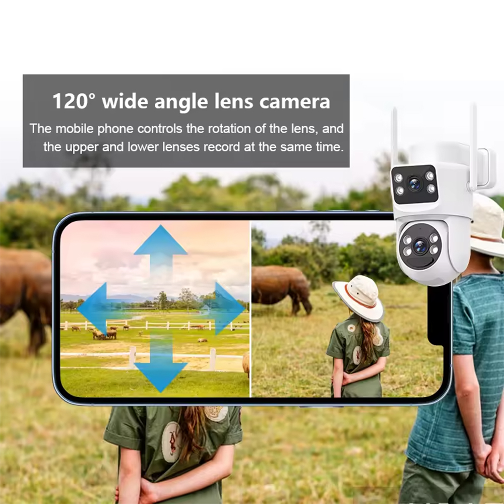 6-мегапиксельная наружная PTZ-камера видеонаблюдения с солнечной батареей, беспроводная IP-система безопасности 4G, питание от SIM-карты