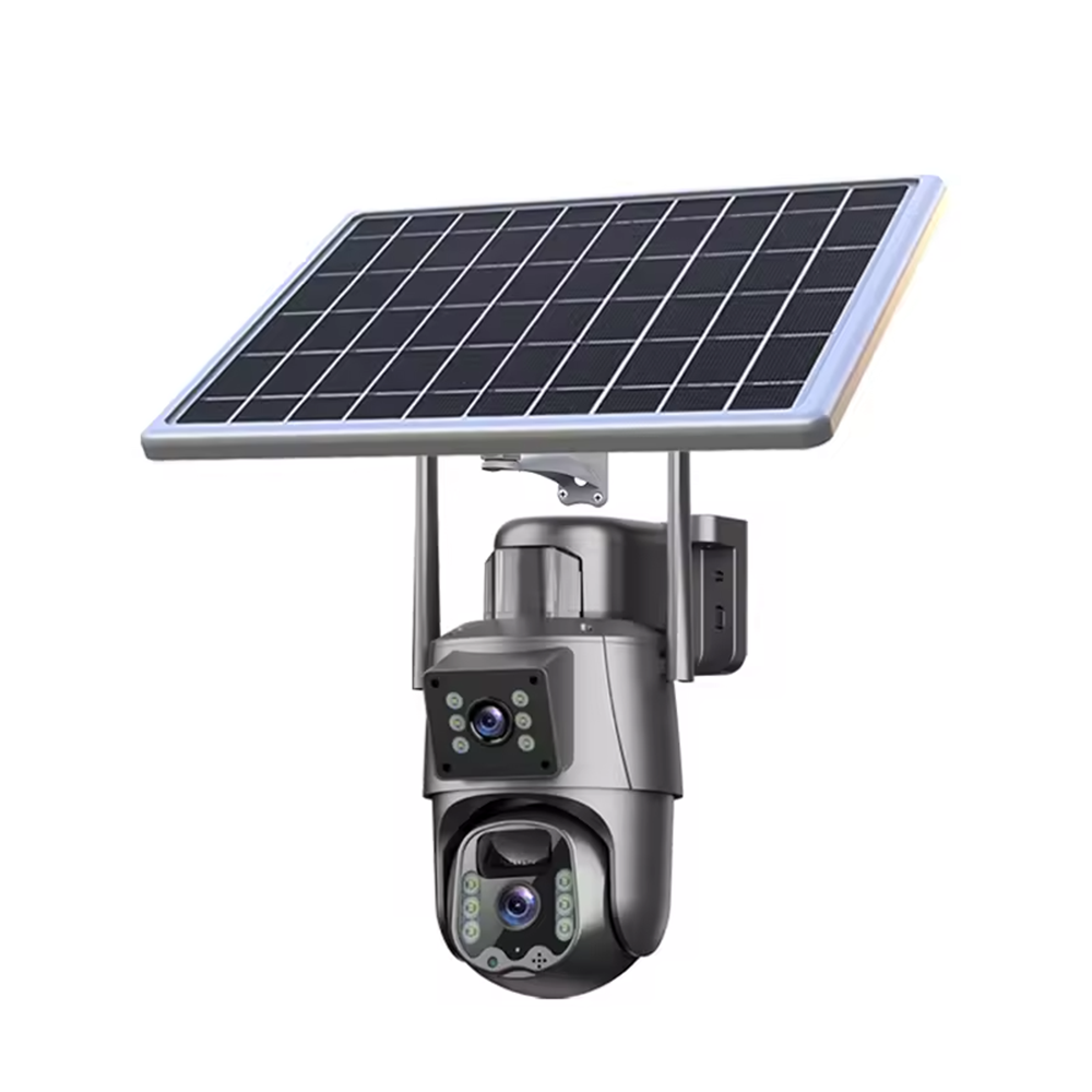 6MP V380pro наружная камера видеонаблюдения с двумя объективами, 4G, водонепроницаемая, с автоматическим отслеживанием движения и сигнализацией, 4G, солнечная камера