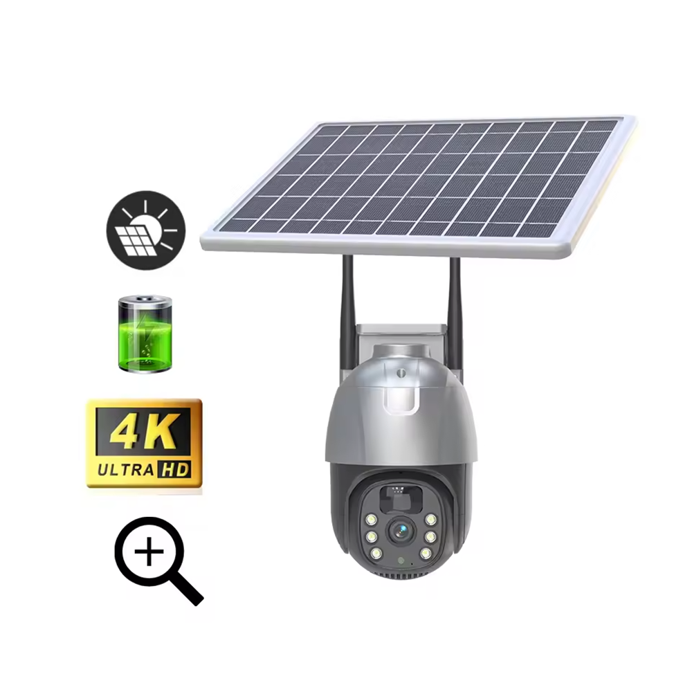 ICSEE 4-мегапиксельная WiFi-камера на солнечной батарее, водонепроницаемая наружная камера на солнечной батарее с функцией обнаружения людей, цветная камера ночного видения с беспроводной связью и питанием от солнечной батареи