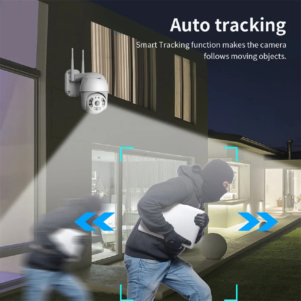 ICSEE 5-мегапиксельная 3-мегапиксельная WiFi-камера PTZ с внешним AI-детектором людей, P2P, 8-м-6