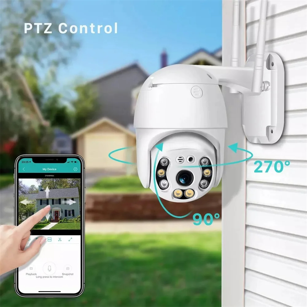 ICSEE 5-мегапиксельная 3-мегапиксельная WiFi-камера PTZ с внешним AI-детектором людей, P2P, 8-м-7