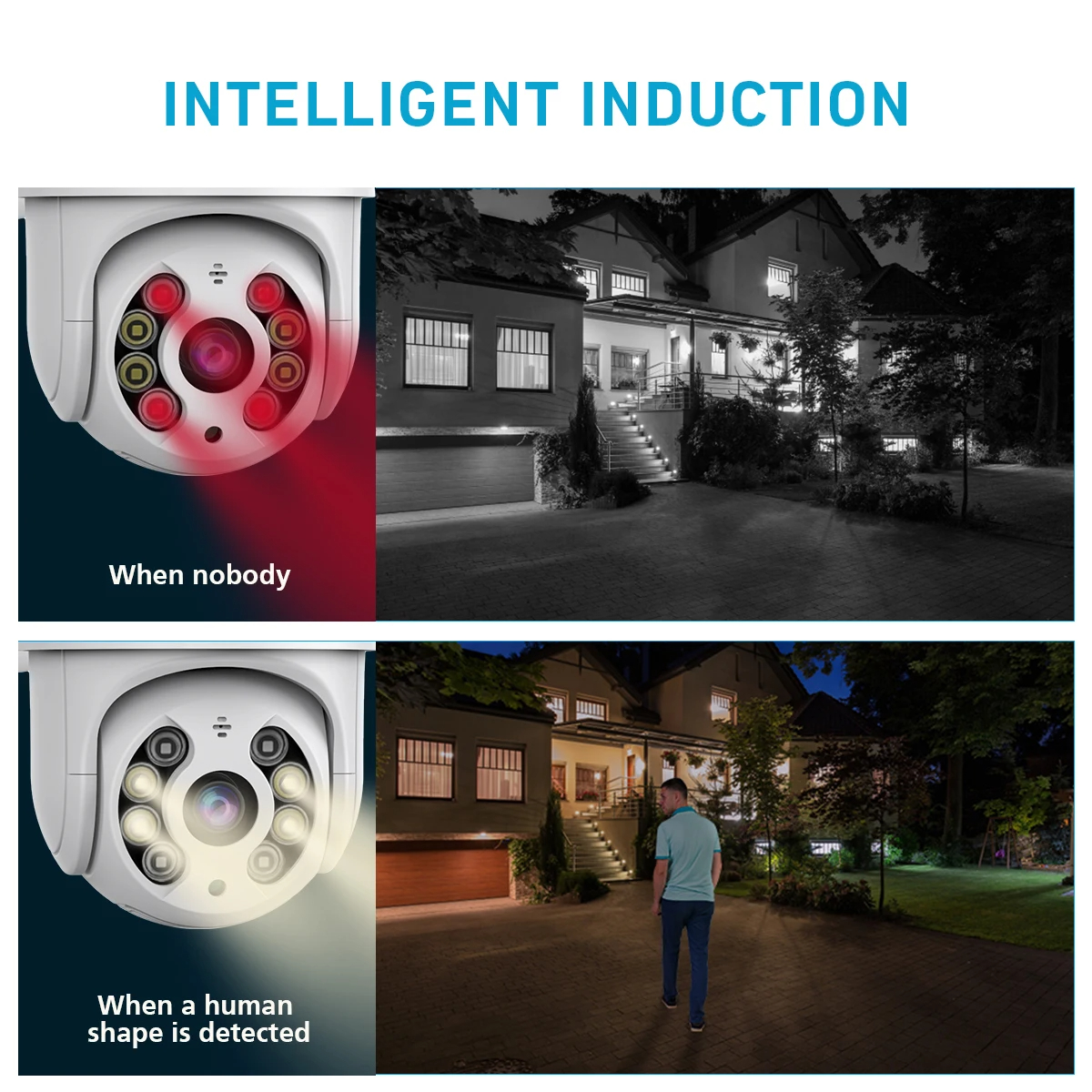 ICSEE 5-мегапиксельная 3-мегапиксельная WiFi-камера PTZ с внешним AI-детектором людей, P2P, 8-мегапиксель (5)