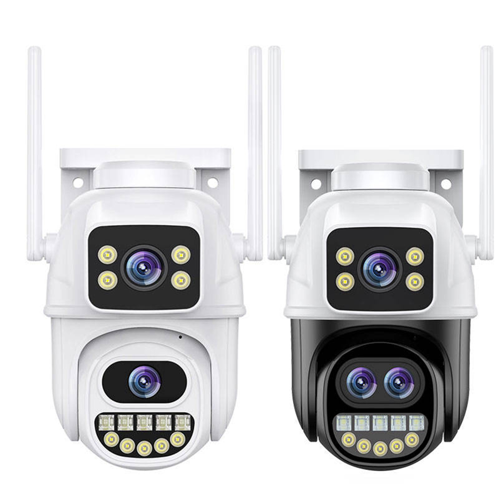 ICSEE 9-мегапиксельная беспроводная PTZ-камера с 8-кратным оптическим зумом и двумя объективами, двусторонняя наружная 6-мегапиксельная камера с двумя объективами и двумя экранами, WiFi, 8-кратный зум, два объектива