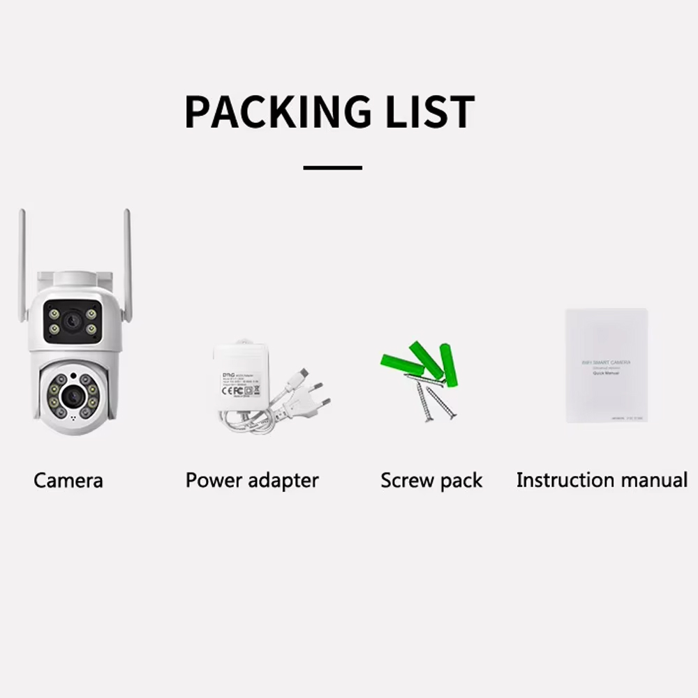 ICSEE наружная беспроводная IP-камера CCTV с двумя объективами, ICSEE WiFi-камера с двумя объективами, 4K сетевая камера PTZ с двумя объективами для систем безопасности