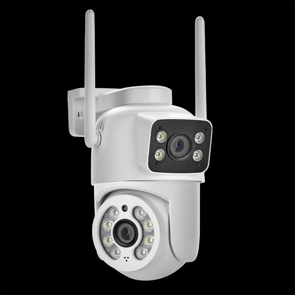 ICSEE наружная беспроводная IP-камера CCTV с двумя объективами, ICSEE WiFi-камера с двумя объективами, 4K сетевая камера PTZ с двумя объективами для систем безопасности