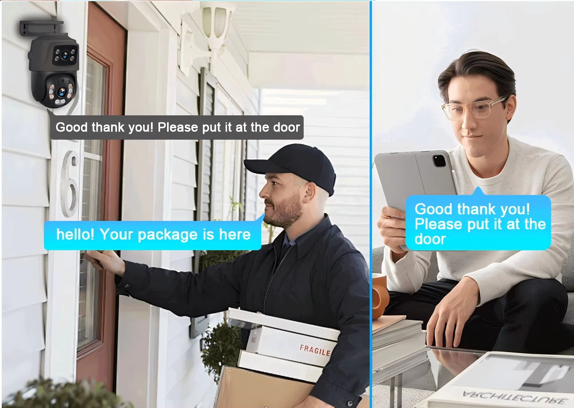 ICSee 6-мегапиксельная наружная POE-камера, водонепроницаемая XMeye с двусторонней аудиосвязью, POE, двумя объективами и PTZ-функцией (8)