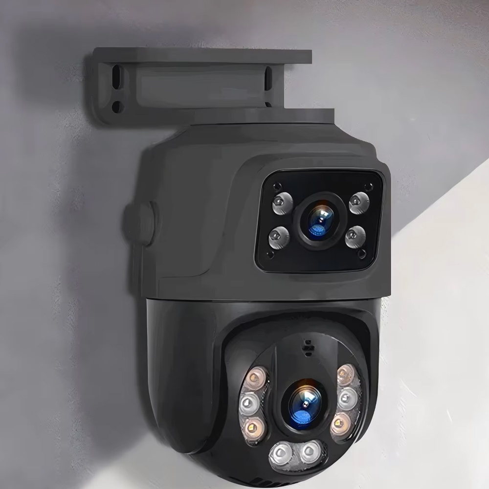 ICSee 6-мегапиксельная наружная POE-камера, водонепроницаемая XMeye с двусторонней аудиосвязью, POE, двумя объективами и PTZ-функцией