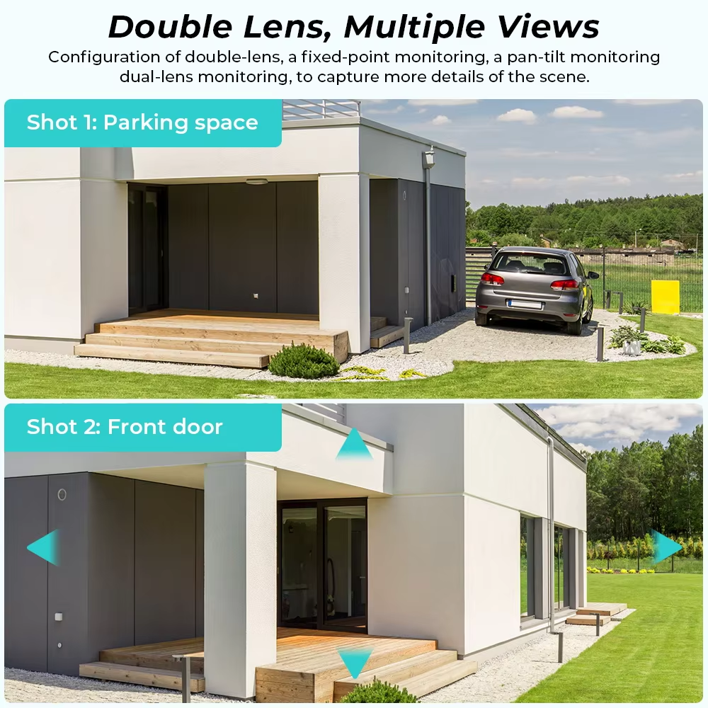 ICsee 6-мегапиксельная беспроводная PTZ-камера с двумя объективами для наружного использования, сетевая камера безопасности (3)