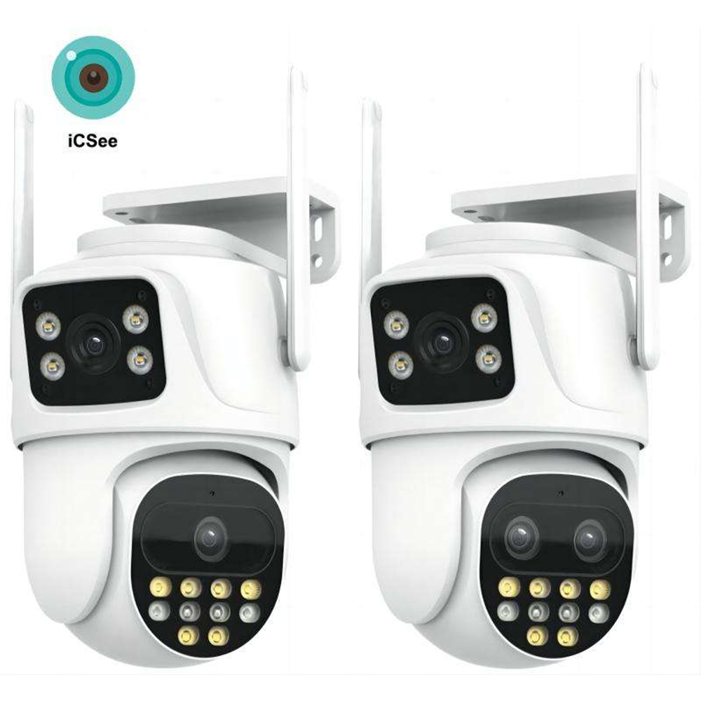 ICsee 6-мегапиксельная 9-мегапиксельная беспроводная PTZ сетевая камера видеонаблюдения с двумя объективами WiFi-мониторинг и отслеживание 6-мегапиксельная 4K IP-камера с двумя объективами