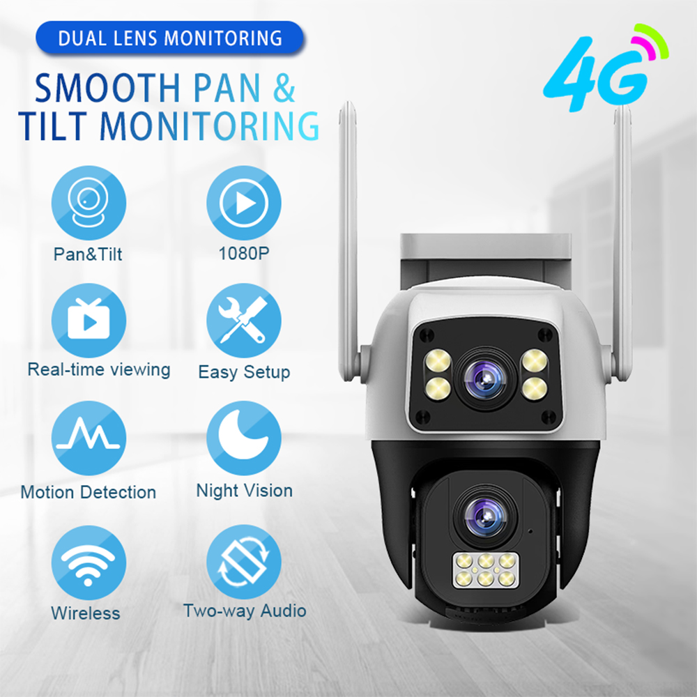 ICsee 600-мегапиксельная наружная WiFi-камера с двумя объективами CCTV WiFi с двумя шаровыми камерами, беспроводная IP-камера с двумя объективами PTZ, сетевая IP-камера