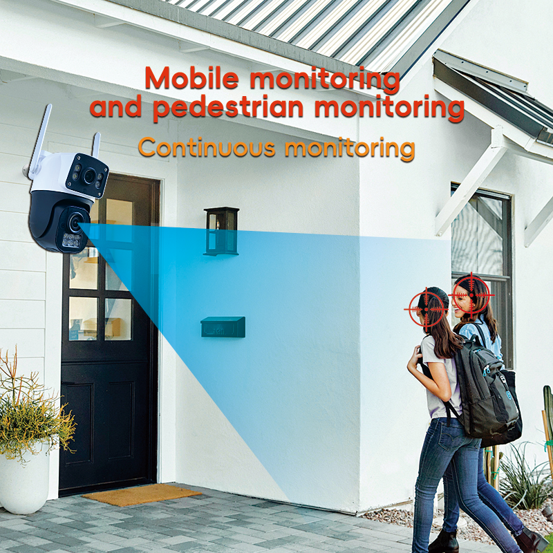 ICsee 600-мегапиксельная наружная WiFi-камера с двумя объективами CCTV WiFi с двумя шаровыми камерами, беспроводная IP-камера с двумя (5)