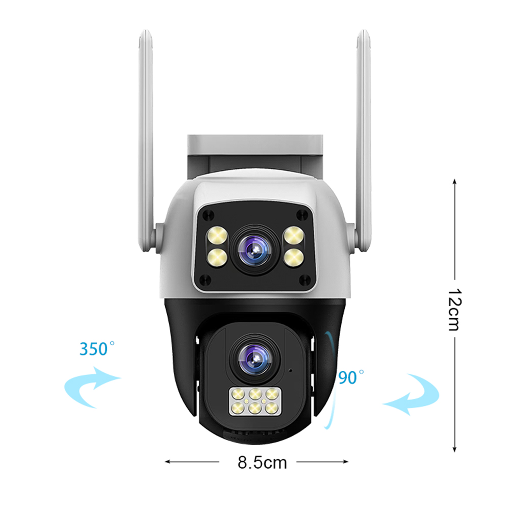 ICsee 600-мегапиксельная наружная WiFi-камера с двумя объективами CCTV WiFi с двумя шаровыми камерами, беспроводная IP-камера с двумя объективами PTZ, сетевая IP-камера