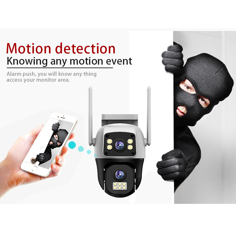 ICsee 600-мегапиксельная наружная WiFi-камера с двумя объективами CCTV WiFi с двумя шаровыми камерами, беспроводная IP-камера с двумя об (1)