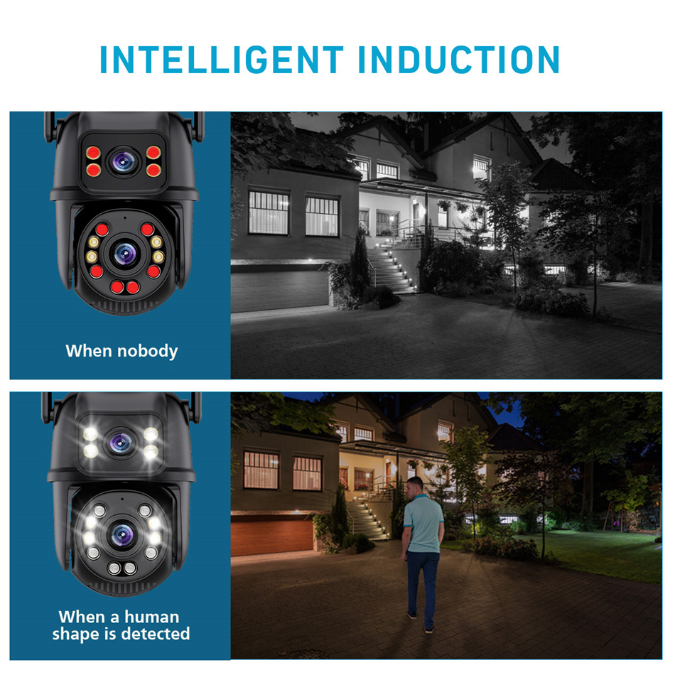 ICsee Outdoor 6-мегапиксельная беспроводная сетевая камера PTZ с двумя объективами IP 6-мегапиксельная камера безопасности с отс (3)