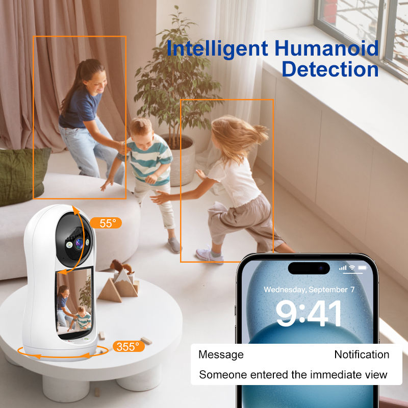 Icsee 2MP WiFi-камера для наблюдения за младенцами с 2,8-дюймовым экраном, видеосвязью и домофоном. Интеллектуальная 2-мегапиксельн (3)