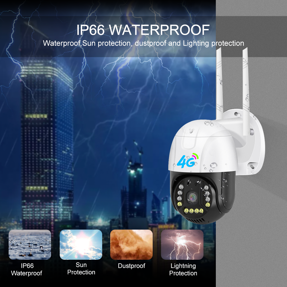V380 наружная IP66 4G камера безопасности CCTV с автоматическим слежением, 4G SIM-карта, 4G-камера, поддержка 2MP, 3MP, 5MP, 4 (7)