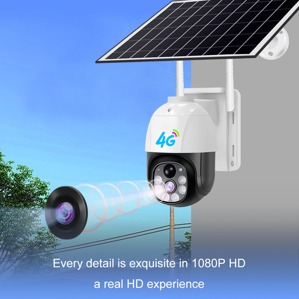 V380 3MP 4G Солнечная батарея с поворотным механизмом 3MP Наружная 4G Солнечная водонепроницаемая цветная камера видеонаблюдения (10)