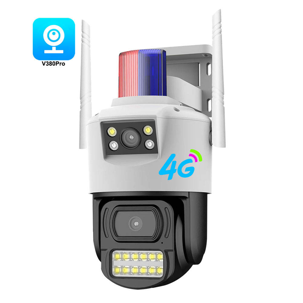 V380 4MP IP 4G наружная камера видеонаблюдения, сетевая камера с двумя объективами и поворотным кронштейном, поддержка хранения данных на карте Micro SD