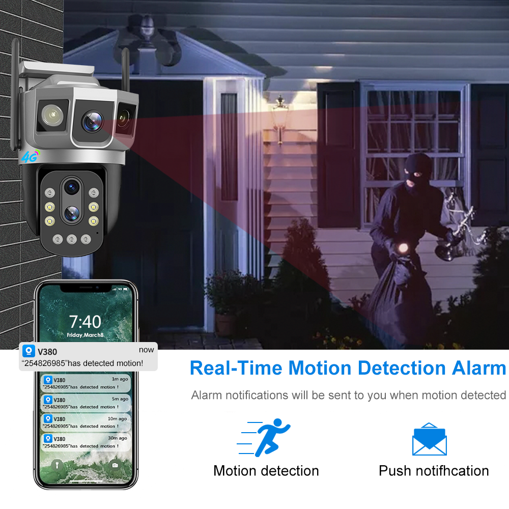 V380 4MP WiFi 10-кратный оптический зум с двумя объективами, камера безопасности PTZ с двумя объективами, беспроводная камер (6)