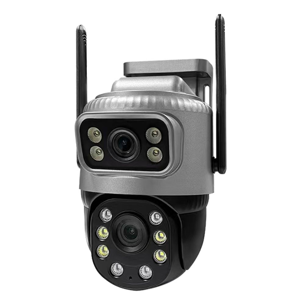 V380 6-мегапиксельная WiFi-камера для наружного наблюдения с двумя объективами, поворотным кронштейном и солнечной батареей Беспроводная CCTV IP-камера безопасности с двумя объективами