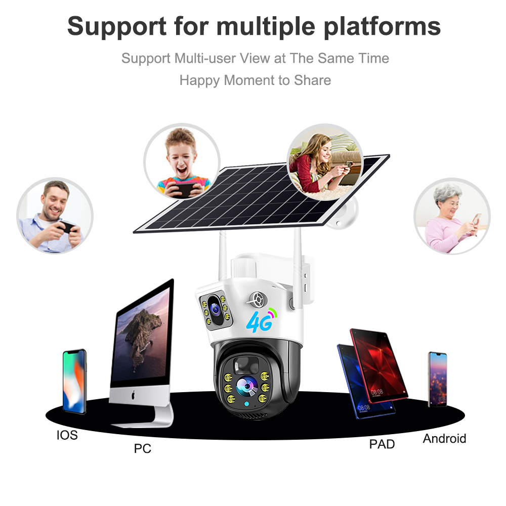 V380 Наружная камера Беспроводной WiFi Солнечная батарея 8000 мАч Батарея с датчиком движения Сетевая камера