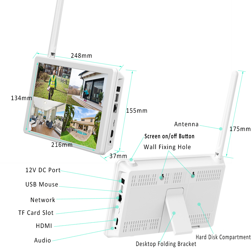 Комплект беспроводного сетевого видеорегистратора 2 Мп
