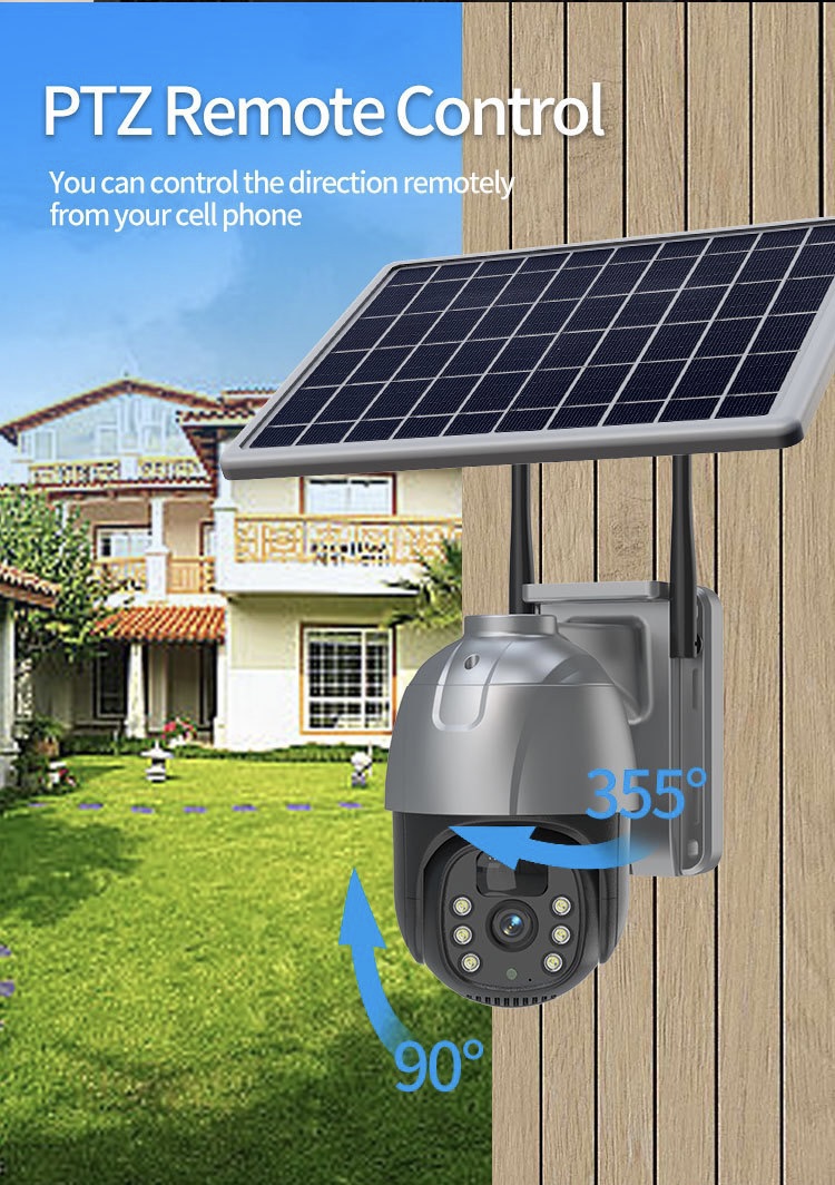 4G солнечная камера безопасности с 360-градусным поворотом и двойной линзой V380pro 6MP солнечная CCTV для улицы